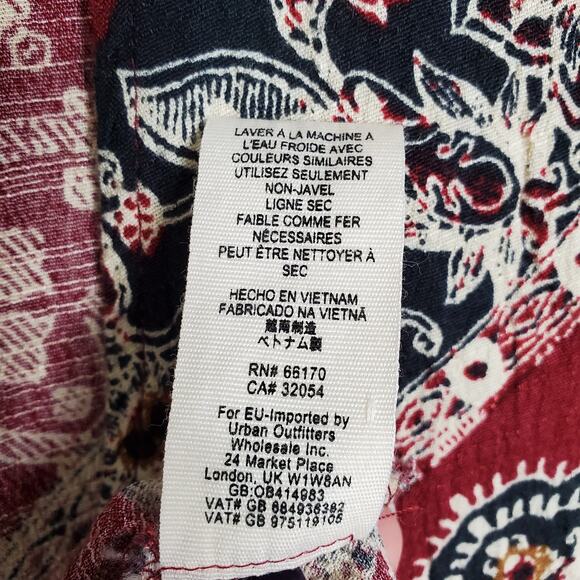 Free People Smooth Talker Floral Long Sleeve Swing Tunic Red Size XS Boho Chic - Picture 15 of 15